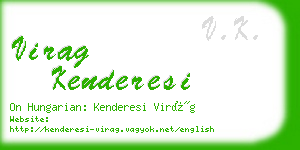 virag kenderesi business card